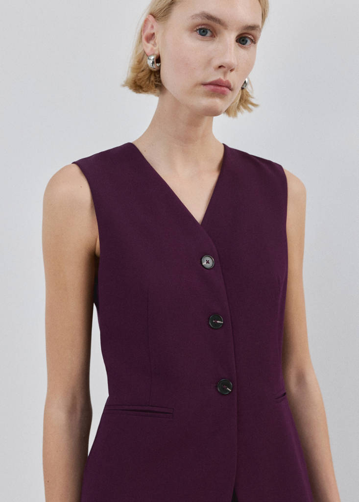 Long suit-style jumpsuit — Plum