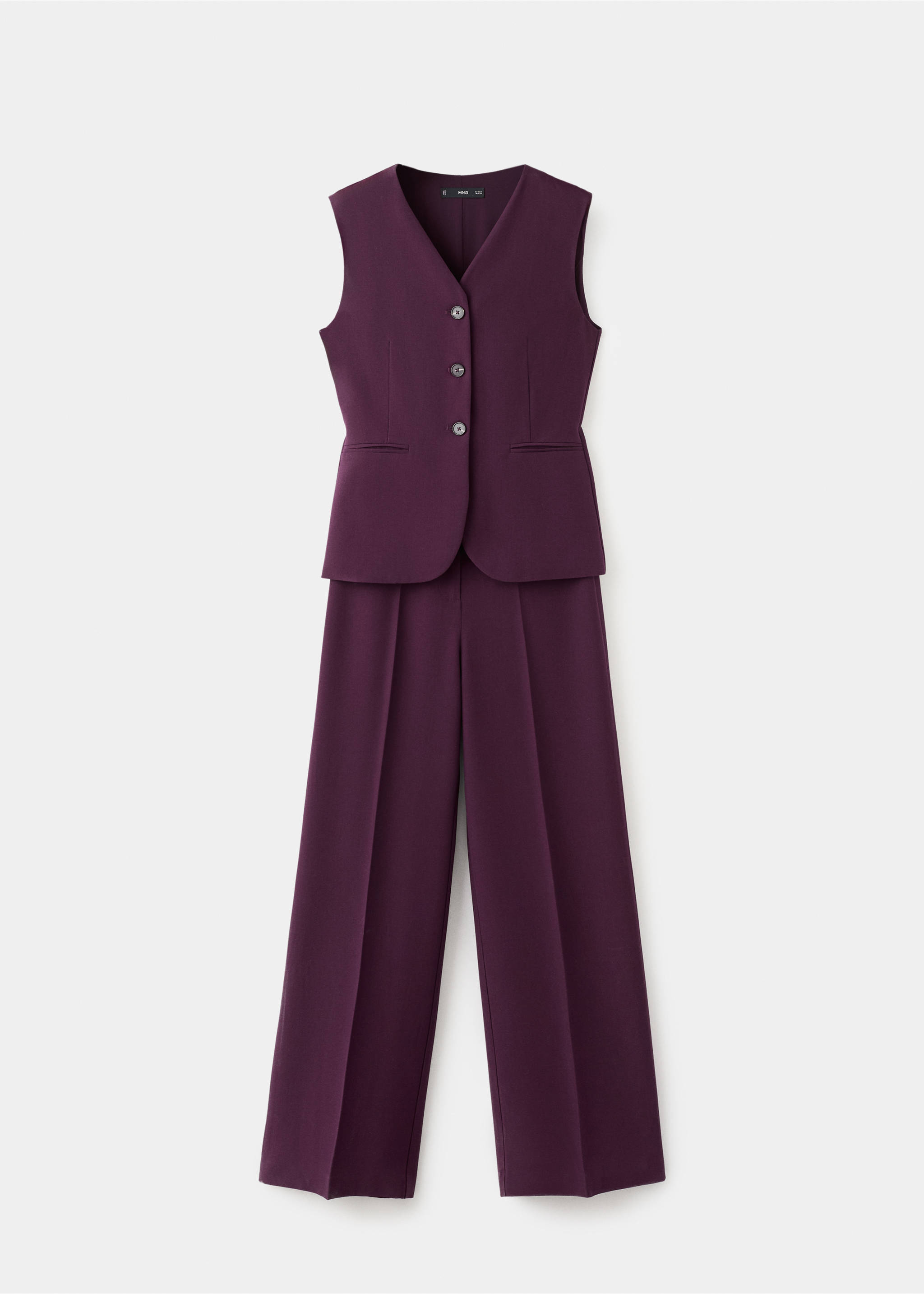 Long suit-style jumpsuit - Article without model, Plum. Ref: 27094084-00.