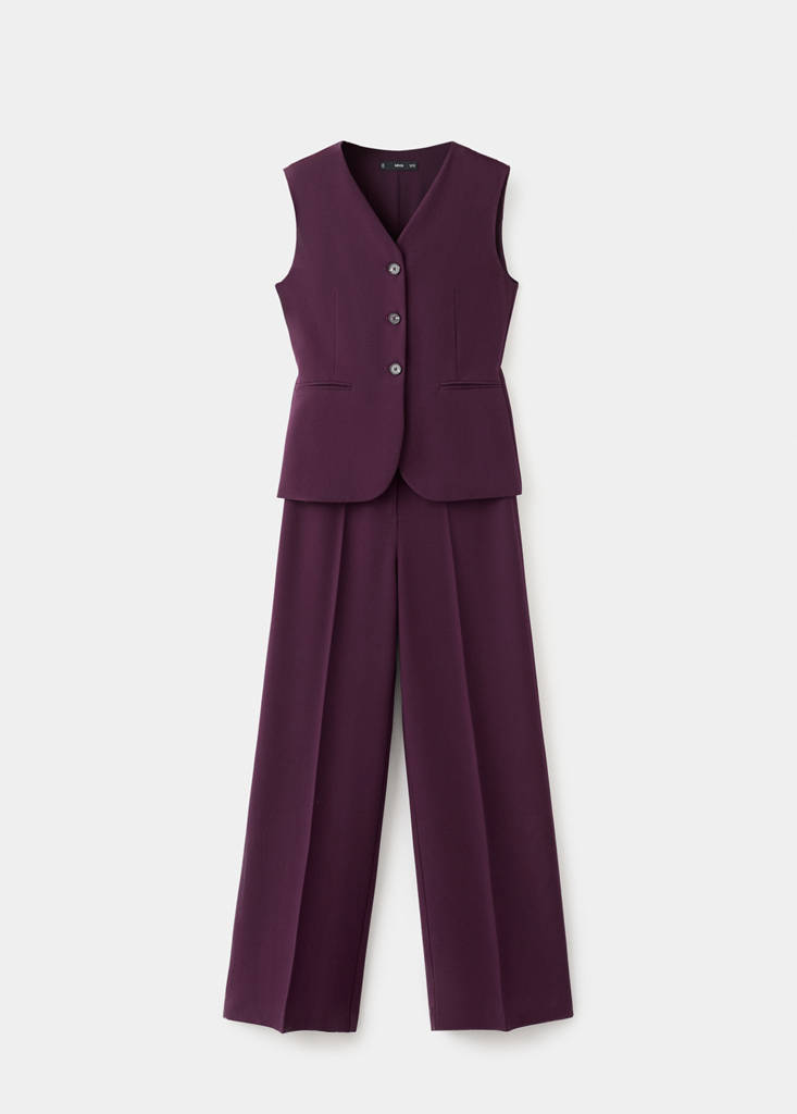 Long suit-style jumpsuit — Plum