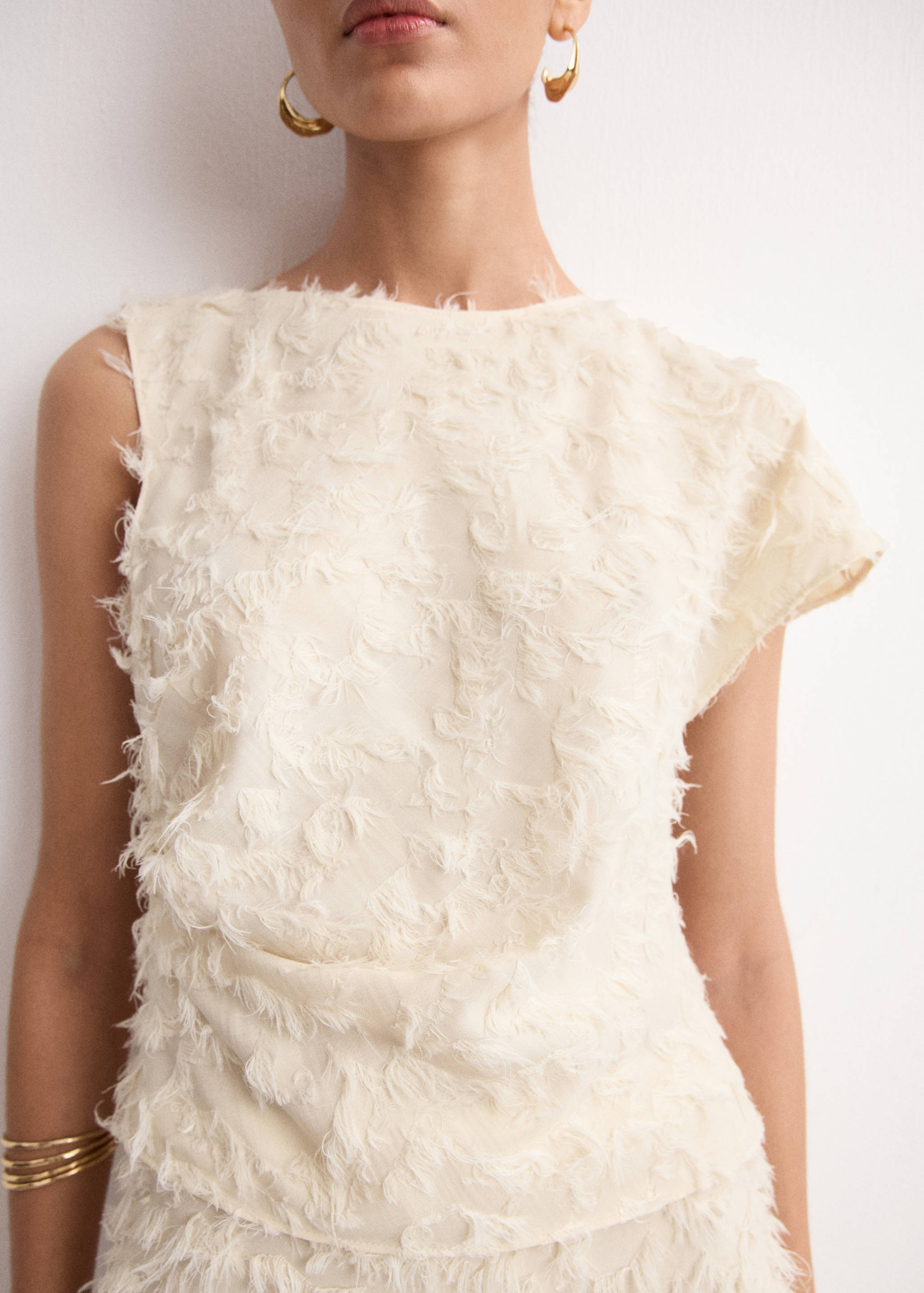 Asymmetrisches Top mit Textur - Mittlere Ansicht