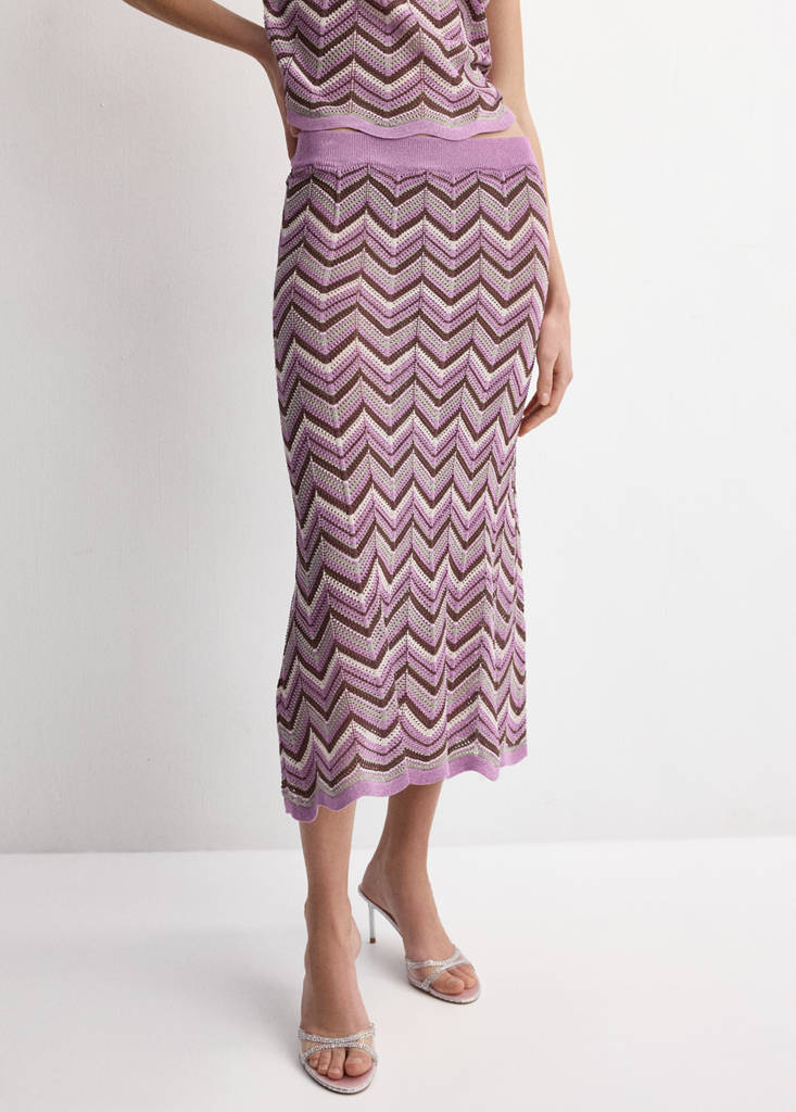 Flared knitted skirt — Purple