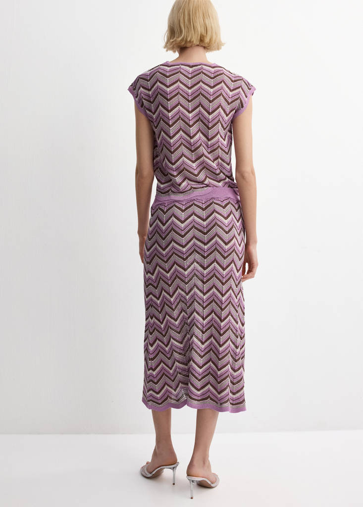 Flared knitted skirt — Purple