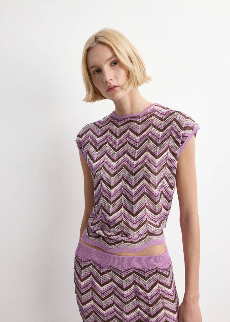 Flared knitted skirt — Purple