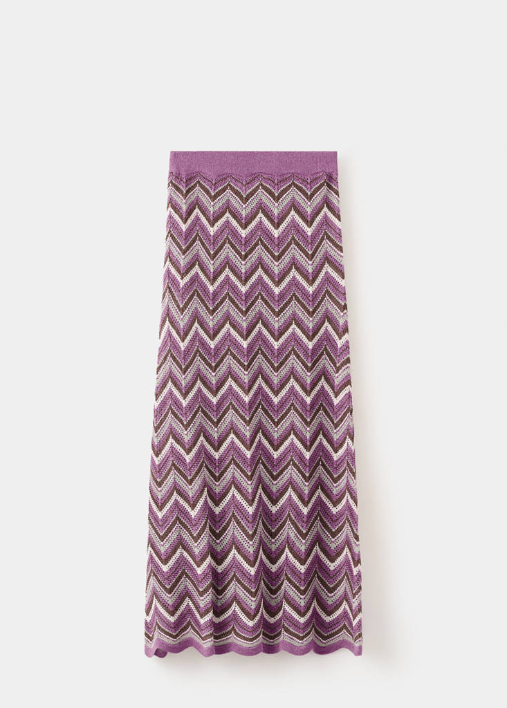 Flared knitted skirt — Purple