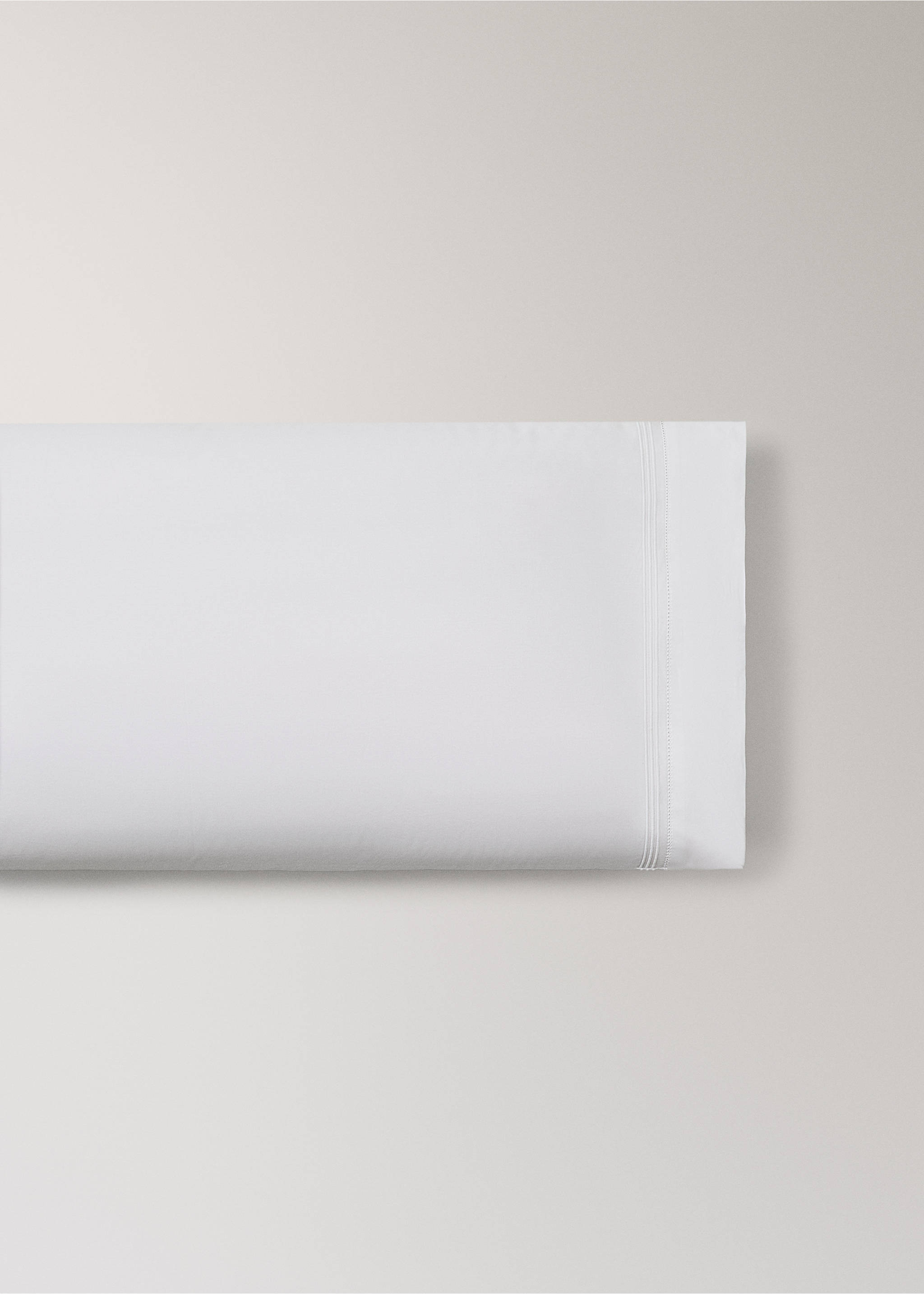 Funda coixí cotó percala calat 50x75 cm - Article sense model, Blanc. Ref: 27094093-00.