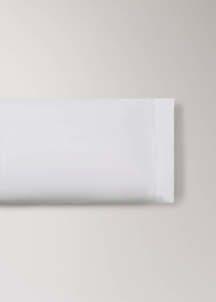 Percale cotton pillowcase with hemstitch 50x75 cm — White