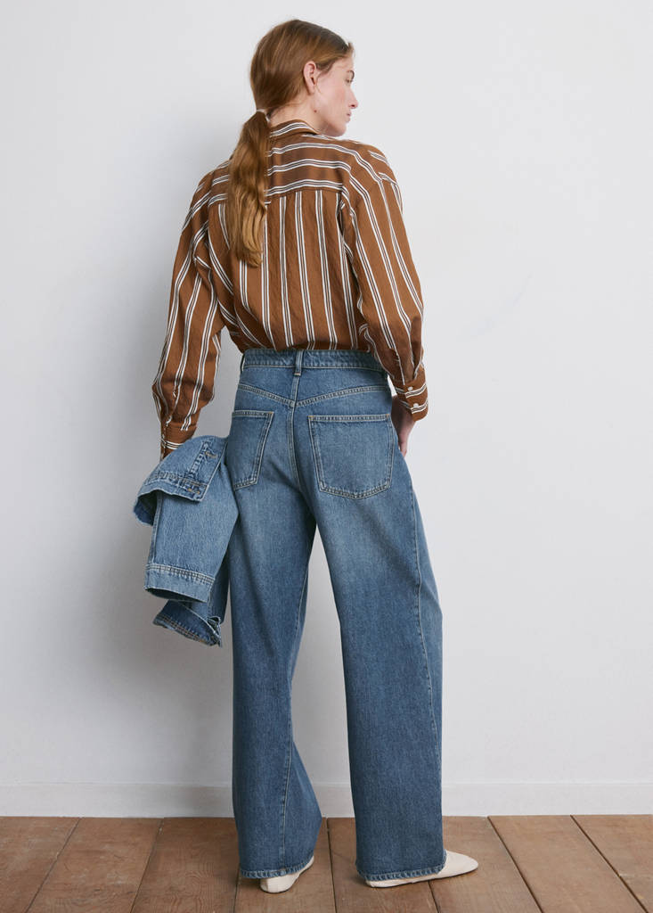 Mid-rise balloon jeans — Medium Blue