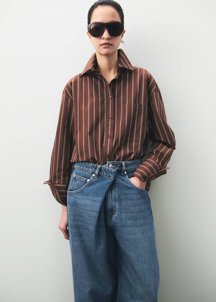 Mid-rise balloon jeans — Medium Blue