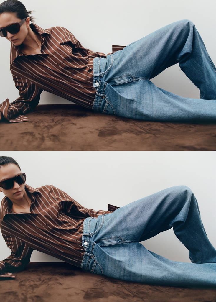 Mid-rise balloon jeans — Medium Blue