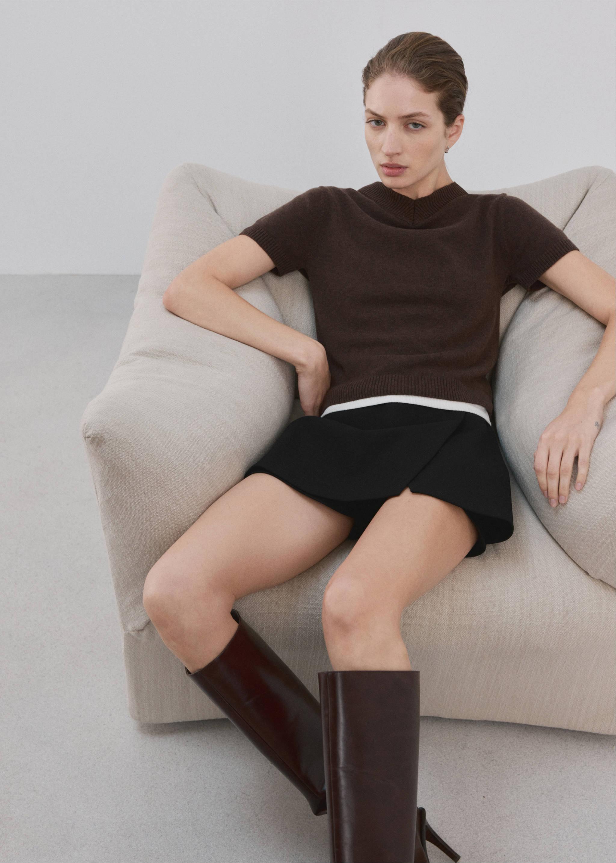 Falda pantalón cruzada - Detalle del artículo 6, Negro. Ref: 27094095-00.