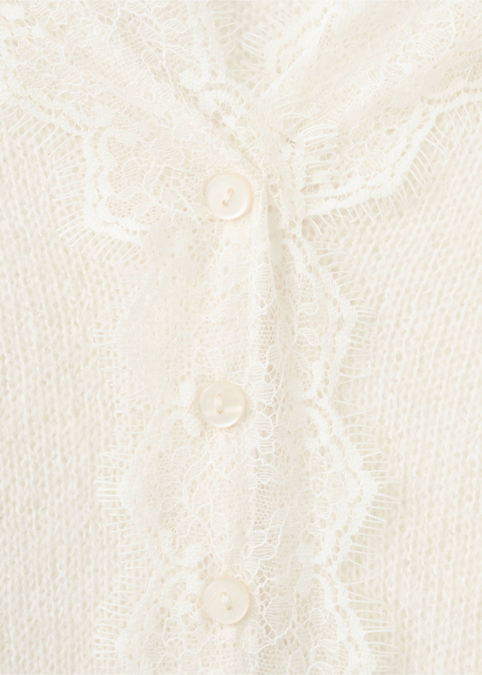 Lace knit cardigan - Details of the article 8, Ecru. Ref: 27094096-00.