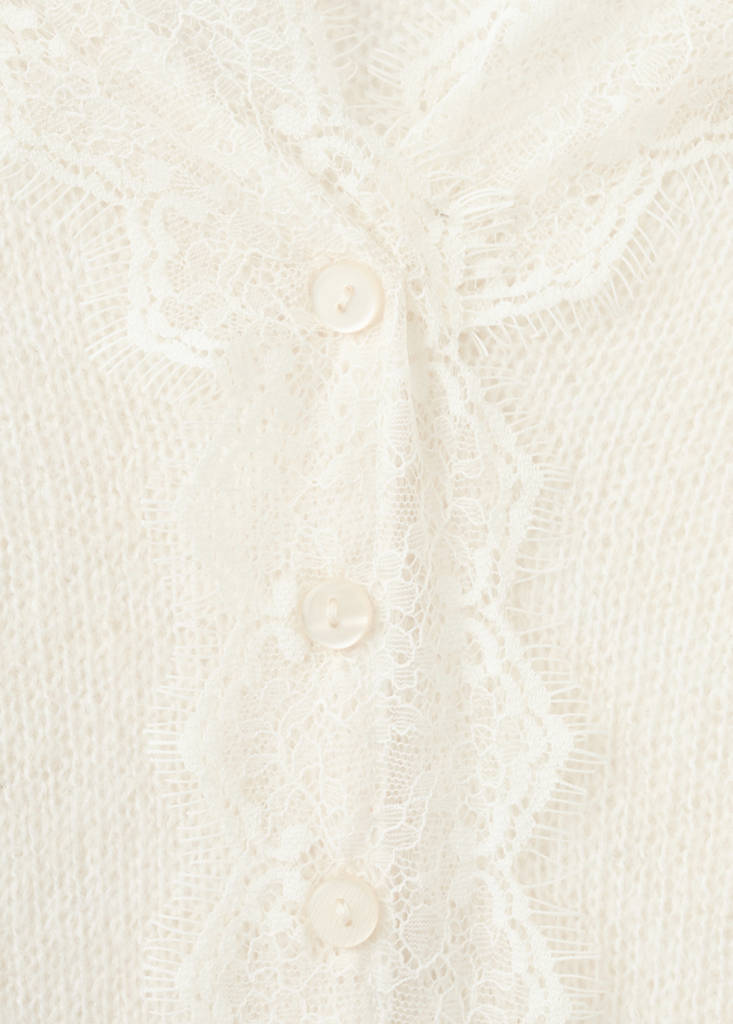 Lace knit cardigan — Ecru