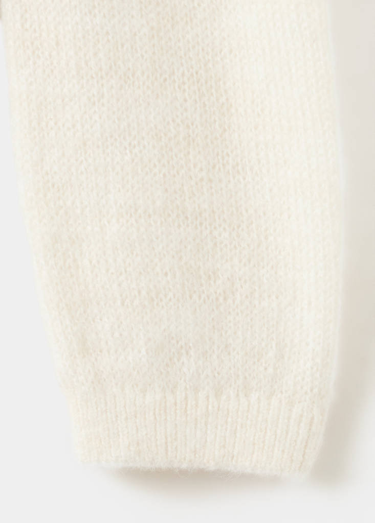 Lace knit cardigan — Ecru