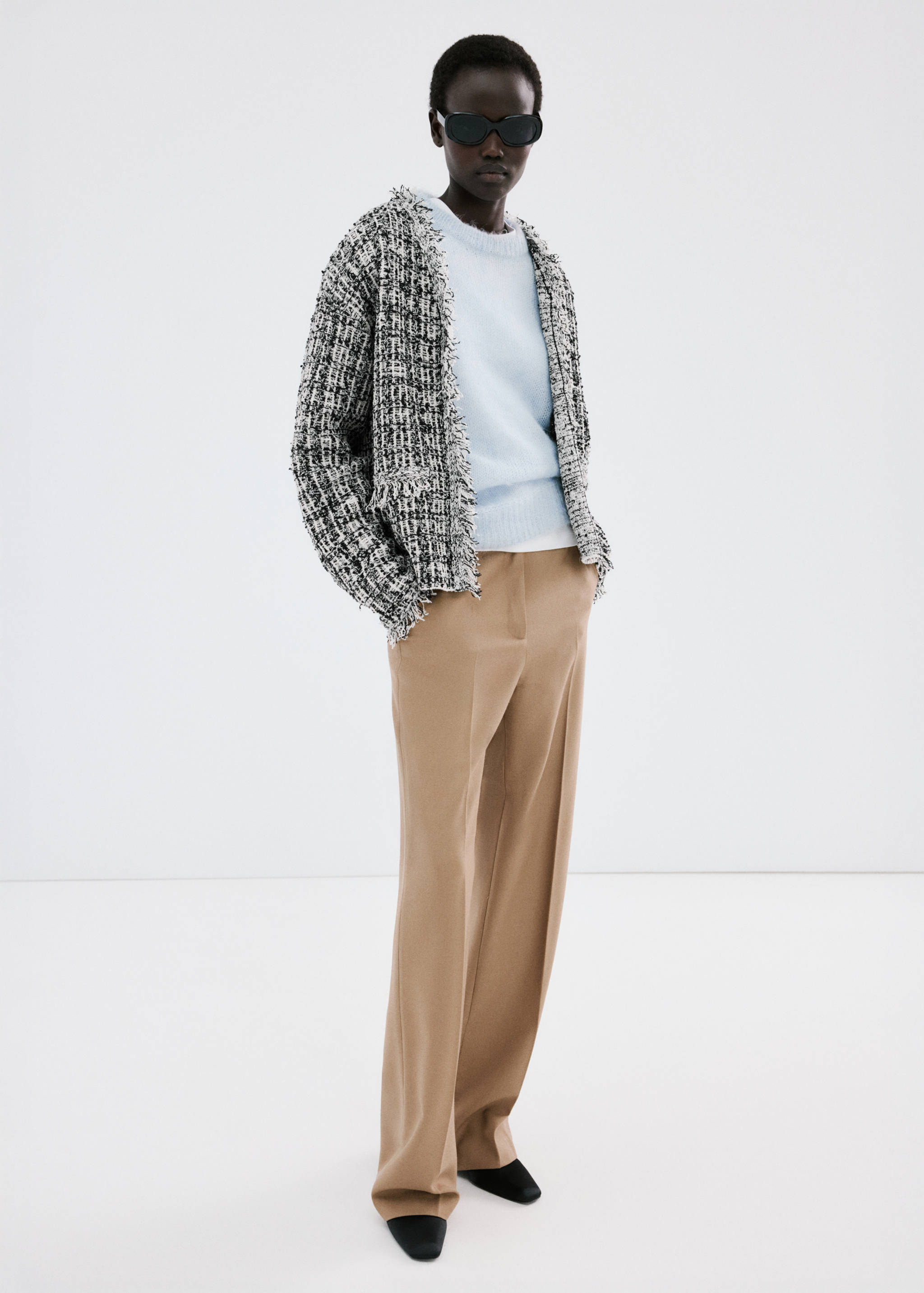 Chaqueta tweed oversize - Plano general