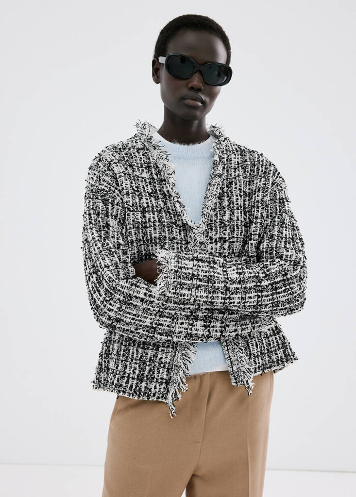 Oversized tweed jacket — Black