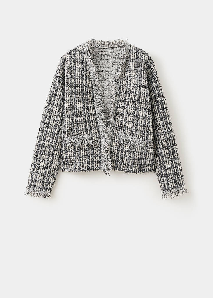 Oversized tweed jacket — Black