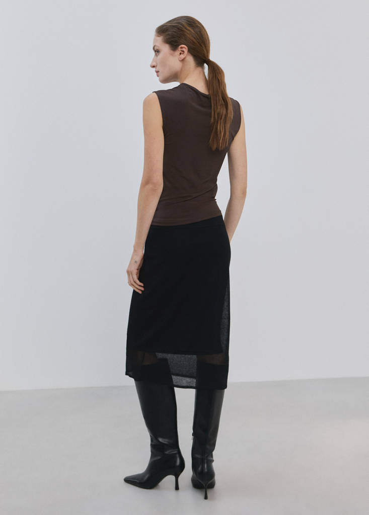 Ruched fitted top — Brown