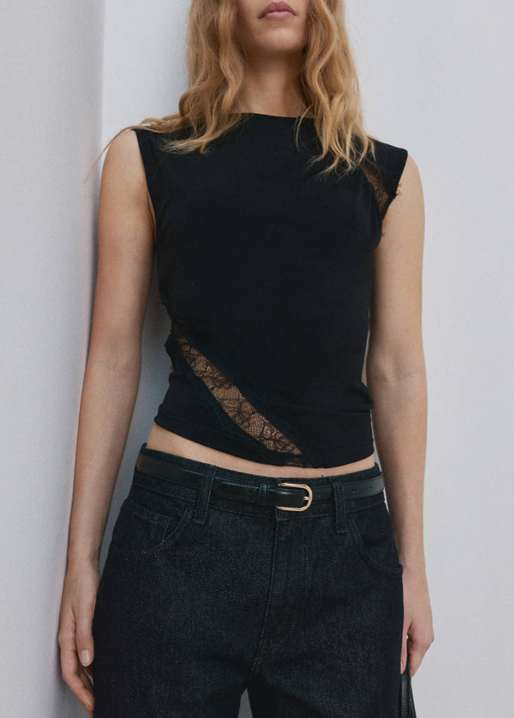 Ruched fitted top — Brown
