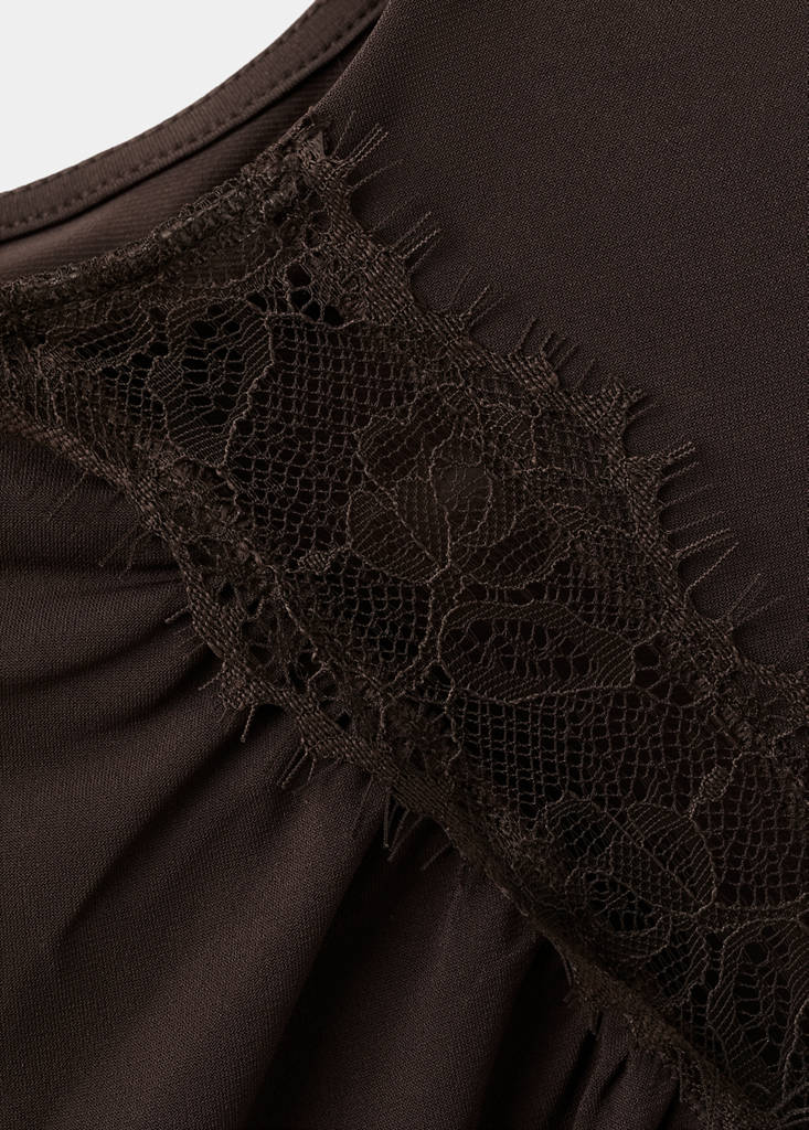 Ruched fitted top — Brown