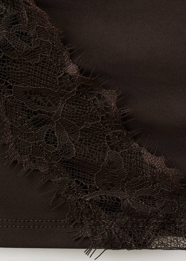 Ruched fitted top — Brown