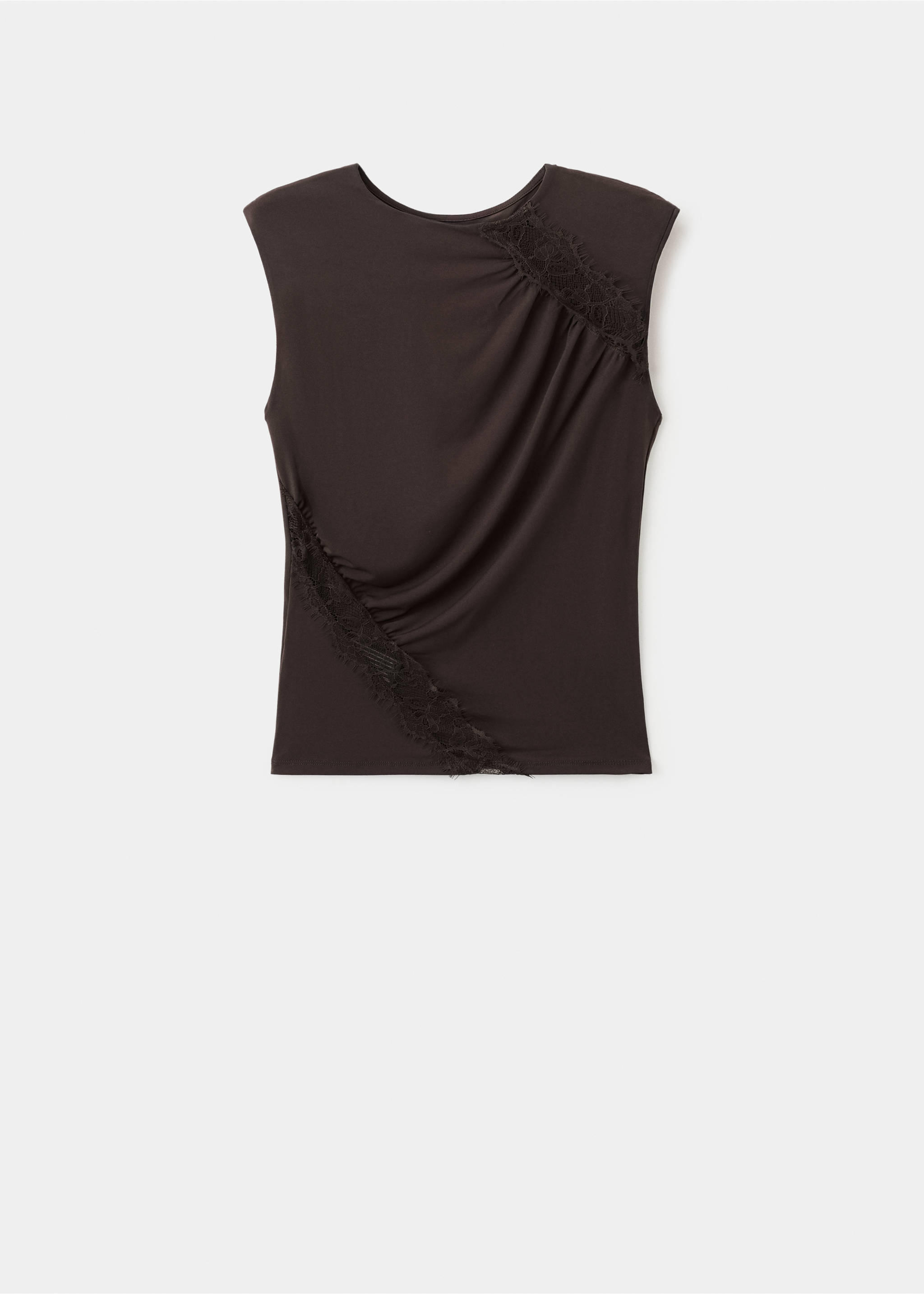 Ruched fitted top - Article without model, Brown. Ref: 27094098-00.