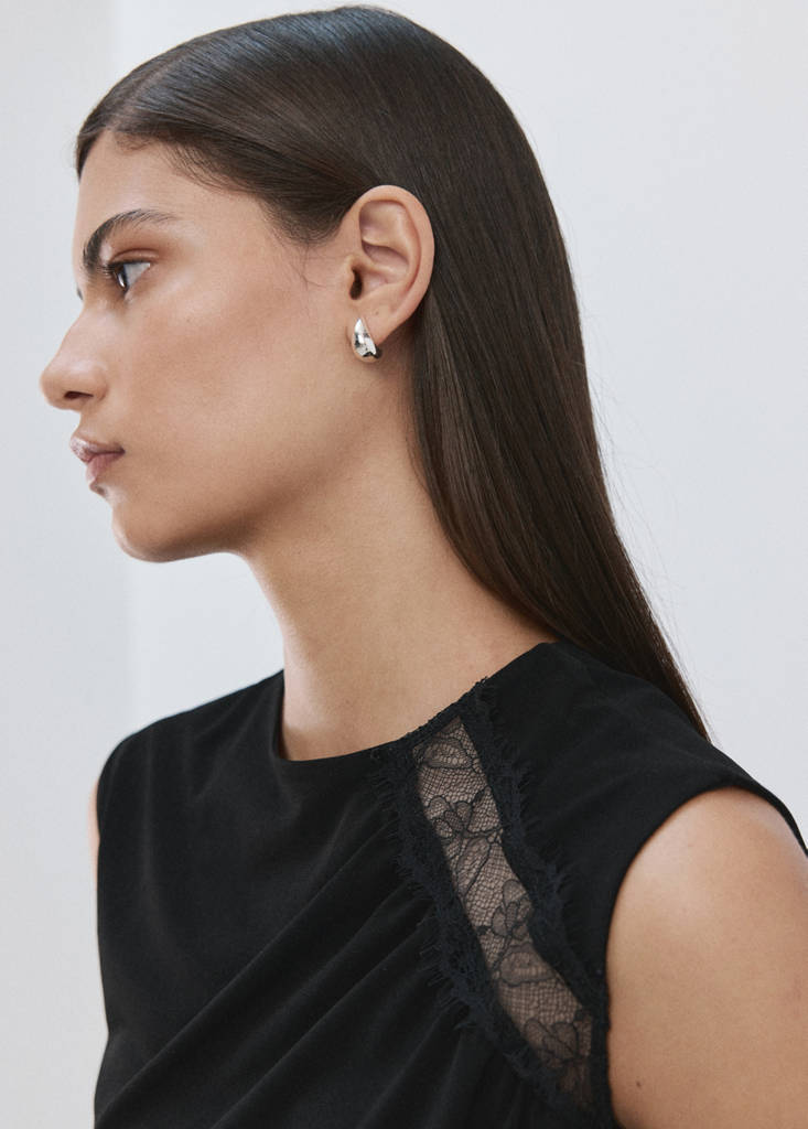 Ruched fitted top — Black
