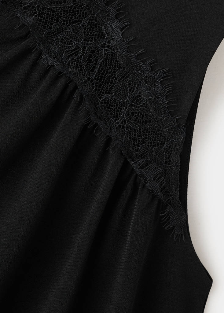 Ruched fitted top — Black