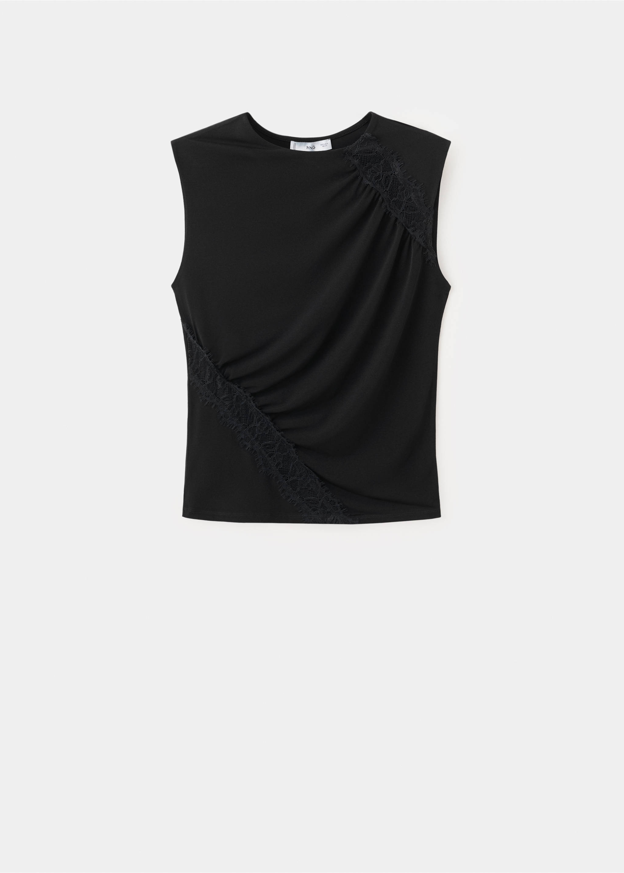 Ruched fitted top - Article without model, Black. Ref: 27094098-00.