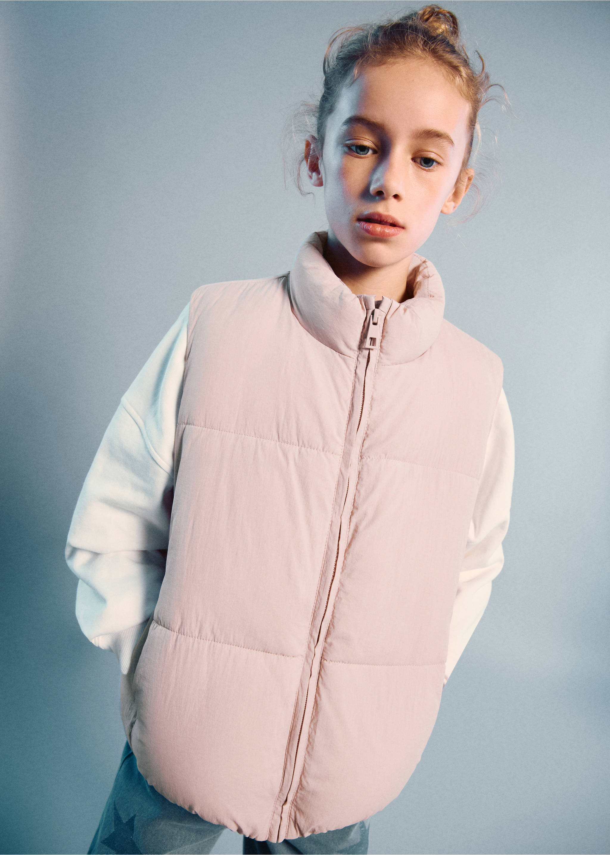 Quilted gilet - Medium plane, Pink. Ref: 27094403-00.