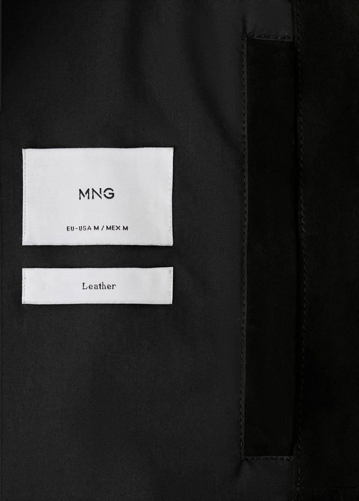 Wildlederjacke aus 100 % Leder mit Reißverschluss — Schwarz