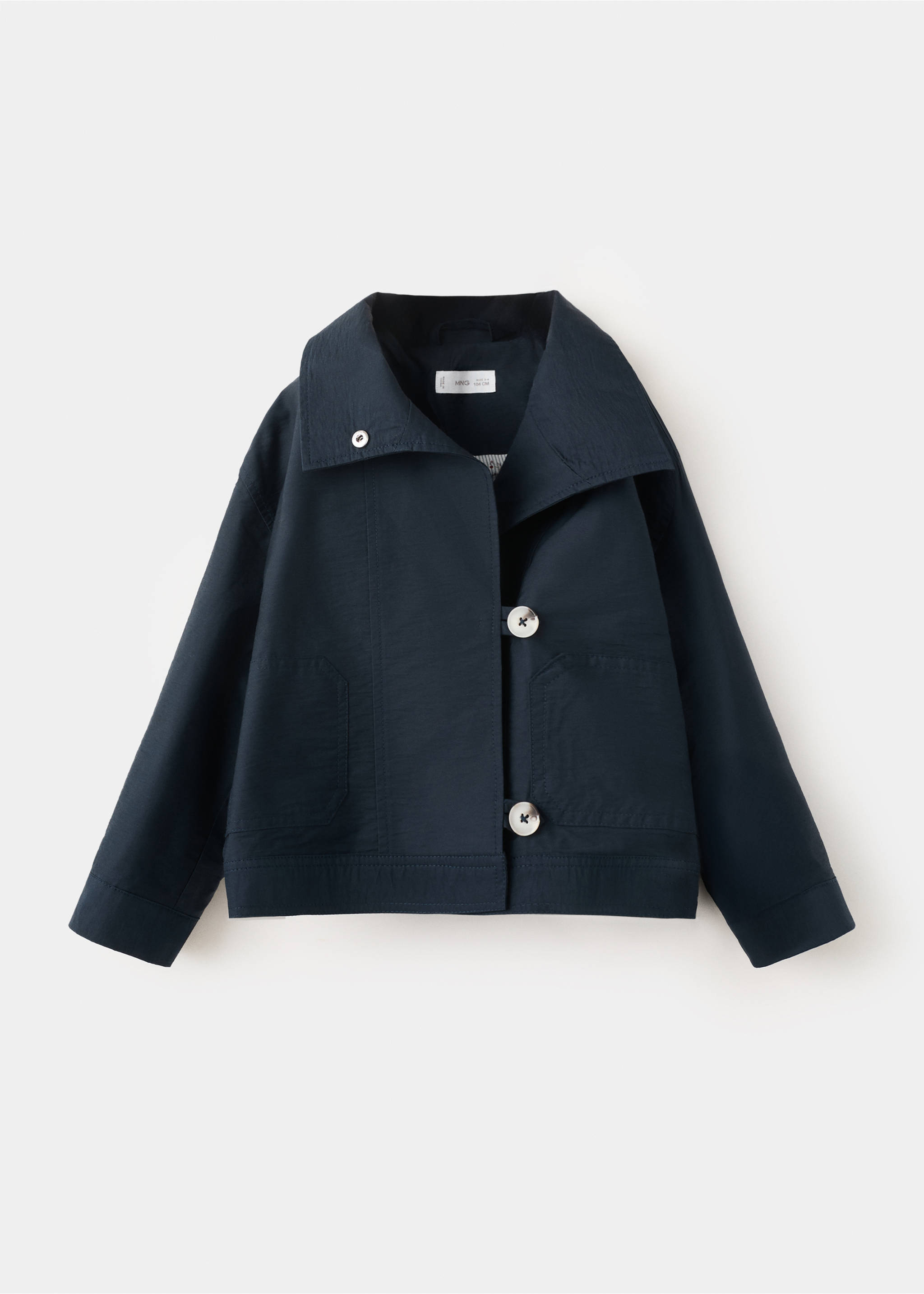 Geacă cu nasturi - Articol fără model, Bleumarin. Ref: 27094406-00.