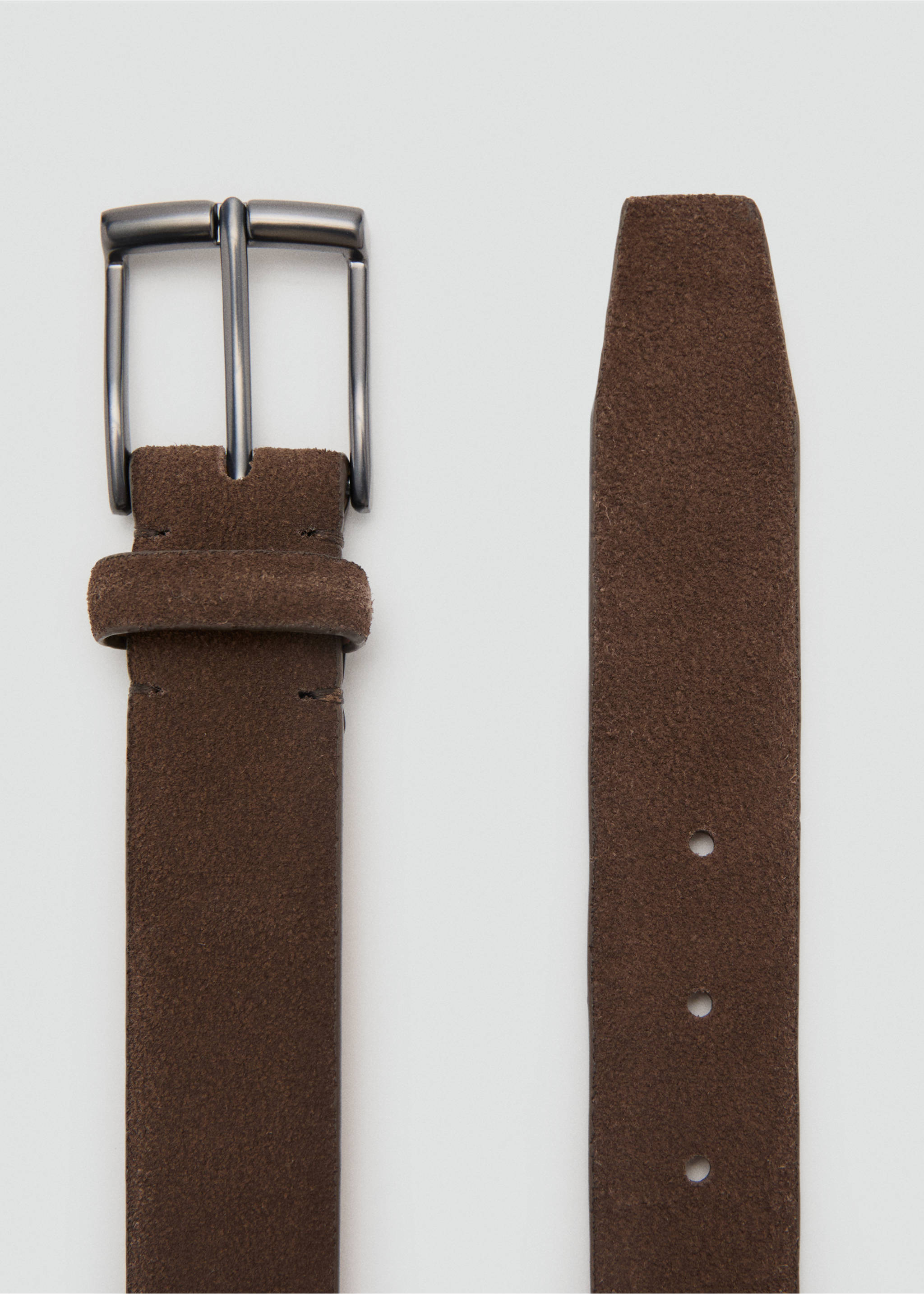 Suede leather belt - Details of the article 1, Brown. Ref: 27094409-00.