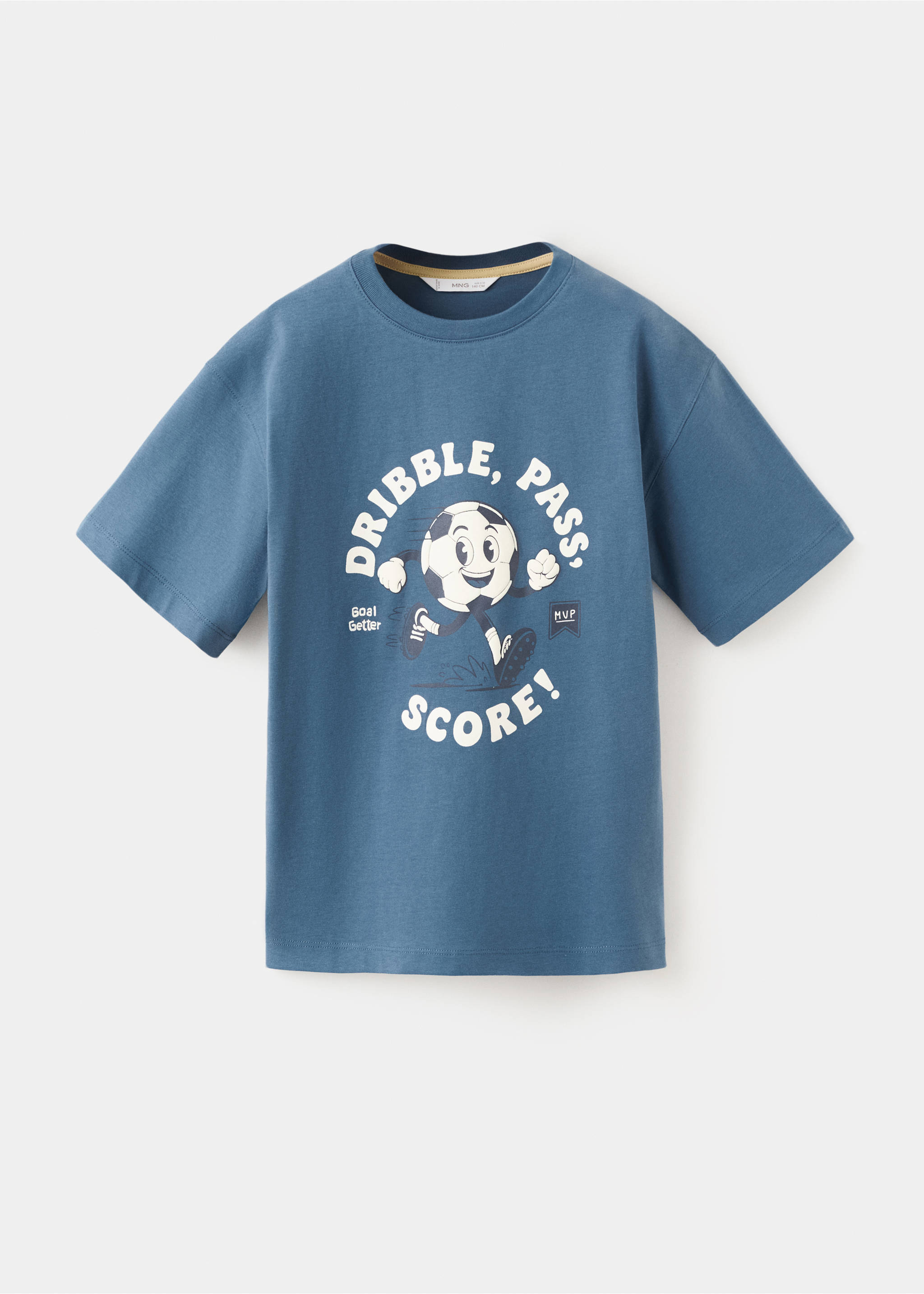 Printed cotton-blend t-shirt - Article without model, Blue. Ref: 27094410-00.