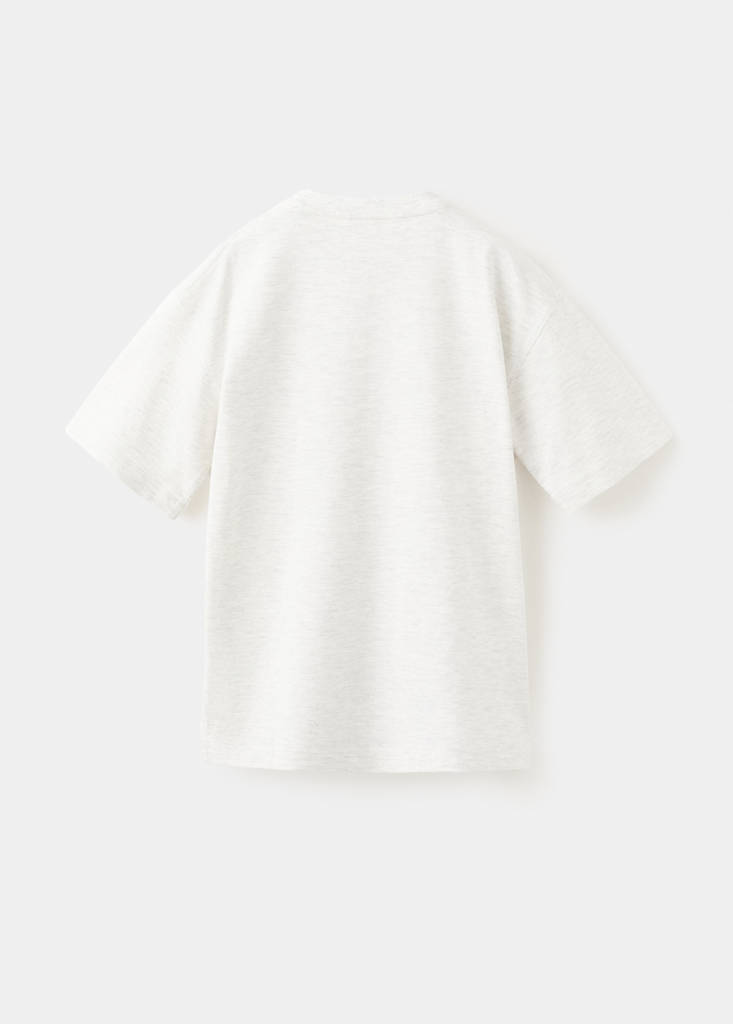 Printed cotton-blend t-shirt — Light Heather Grey