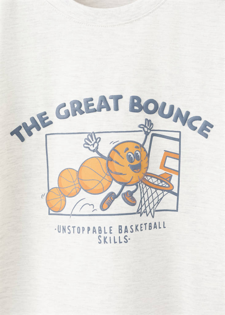 Printed cotton-blend t-shirt — Light Heather Grey