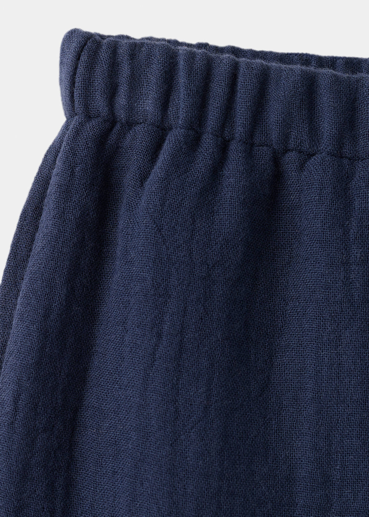 Embroidered floral cotton trousers — Navy