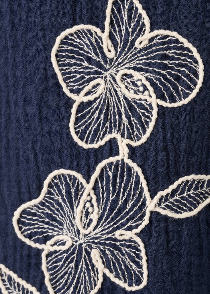Embroidered floral cotton trousers - thumbnail 6