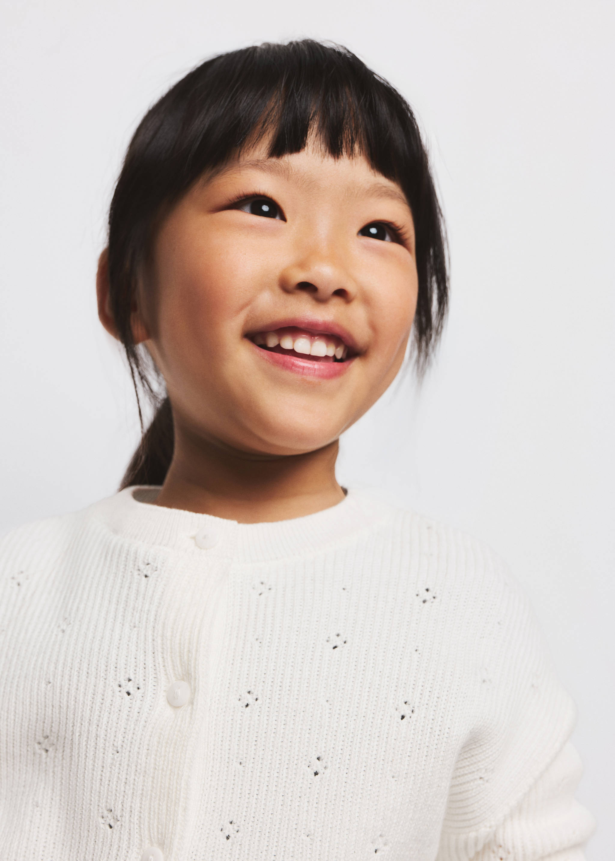 Openwork detail knit cardigan - Details of the article 1