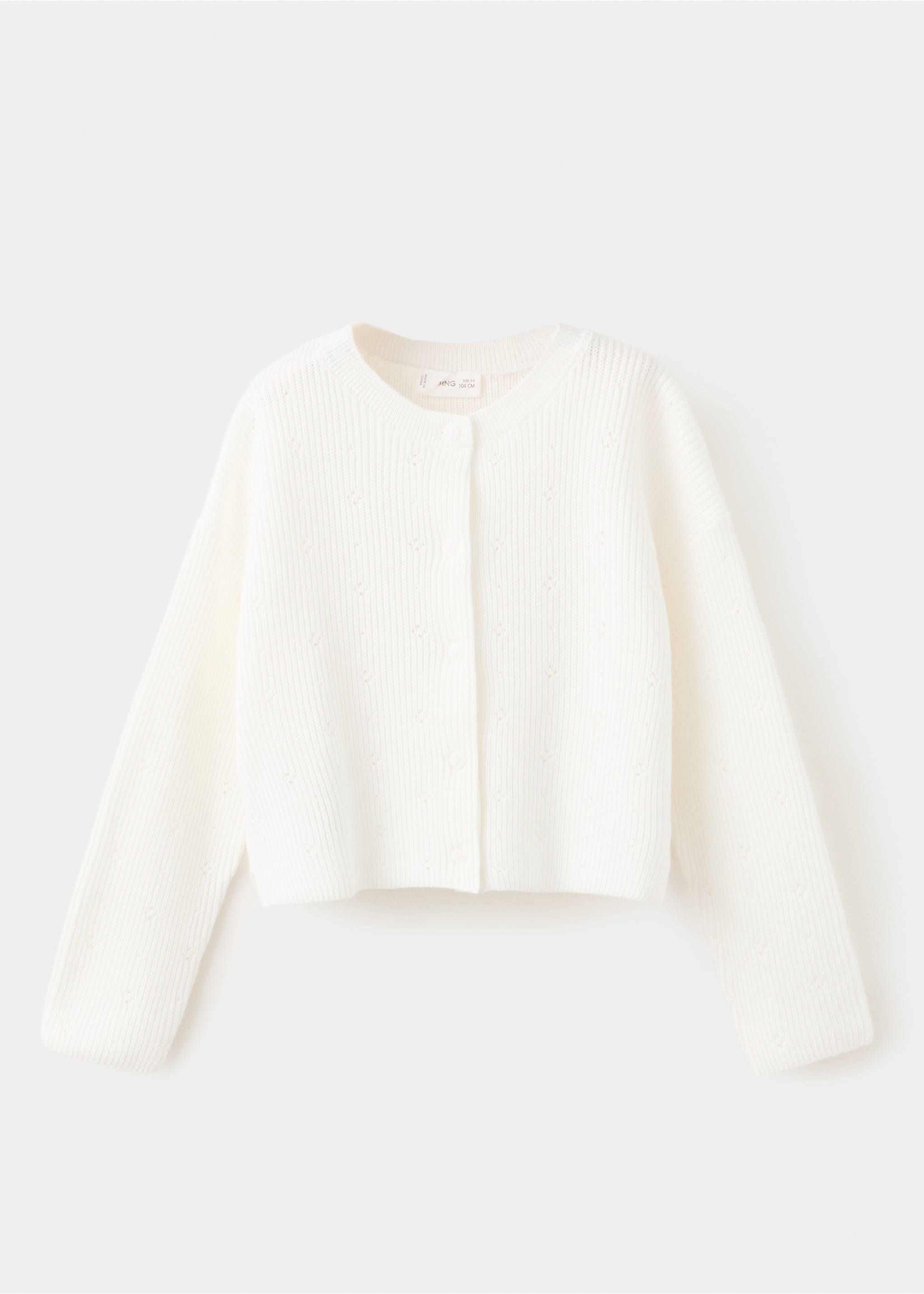 Openwork detail knit cardigan - Article without model, Off White. Ref: 27094417-00.