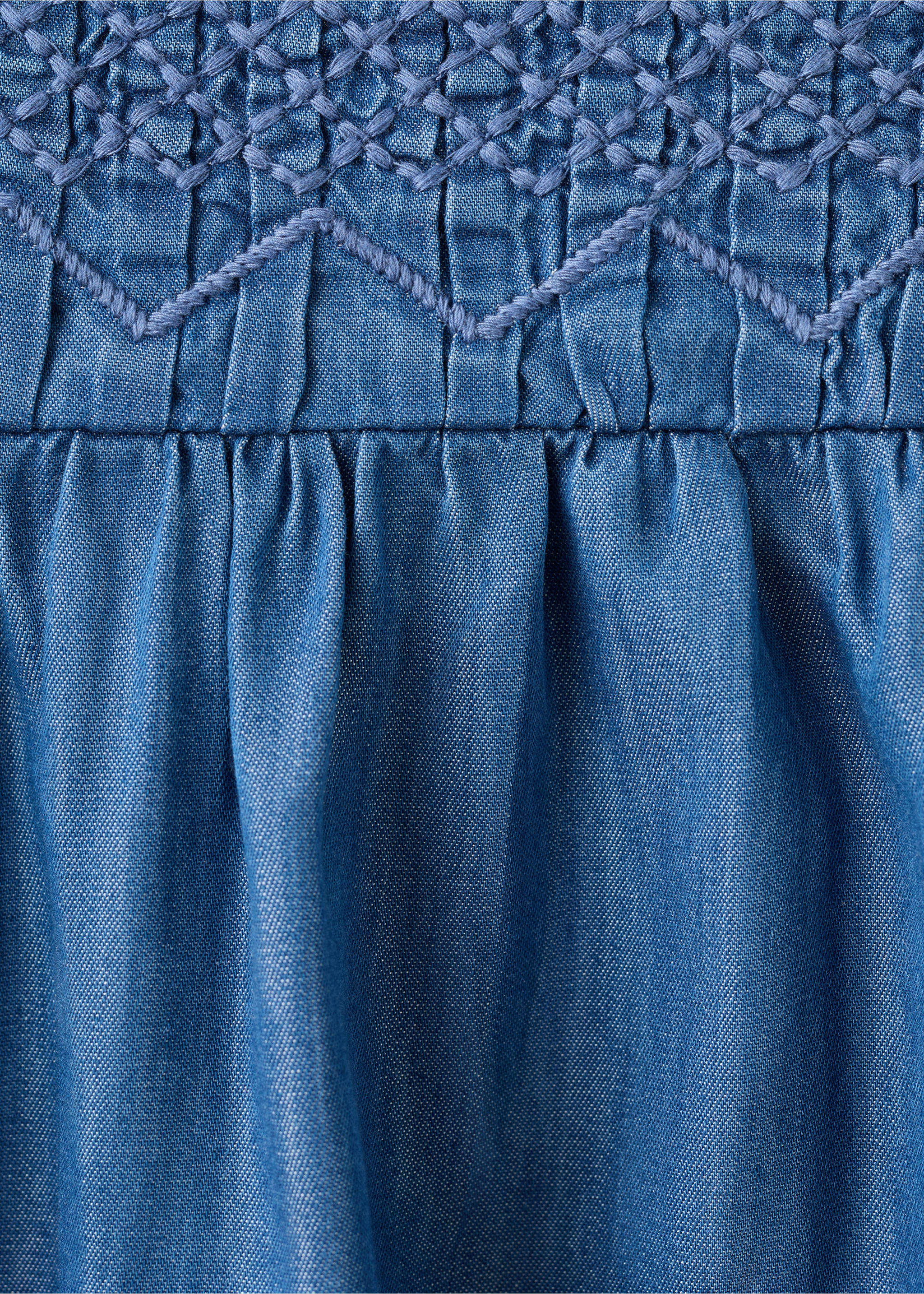 Embroidered details skirt - Details of the article 8, Medium Blue. Ref: 27094418-00.