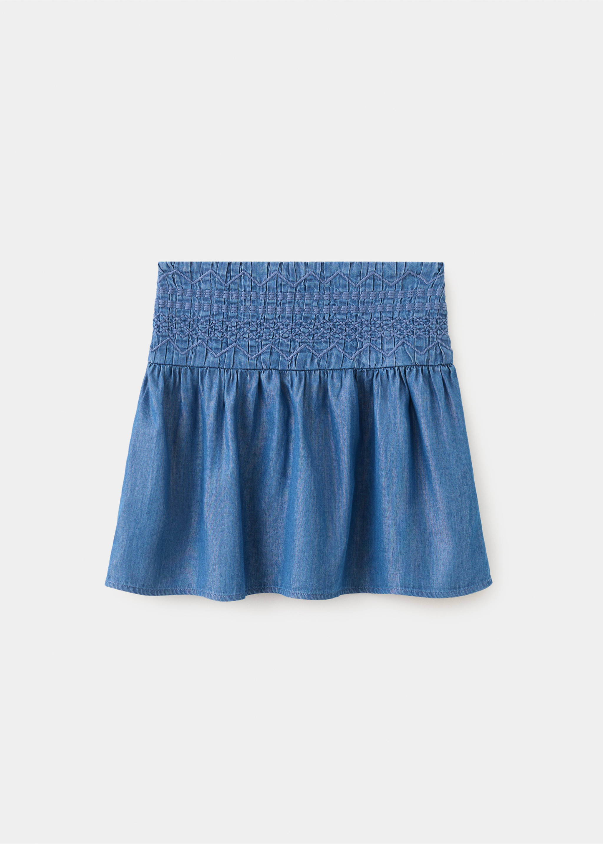 Jupe détails brodés - Article sans modèle, Bleu moyen. Ref: 27094418-00.