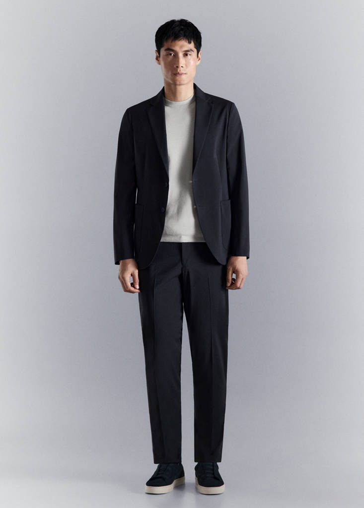 Slim fit technical jacket — Navy