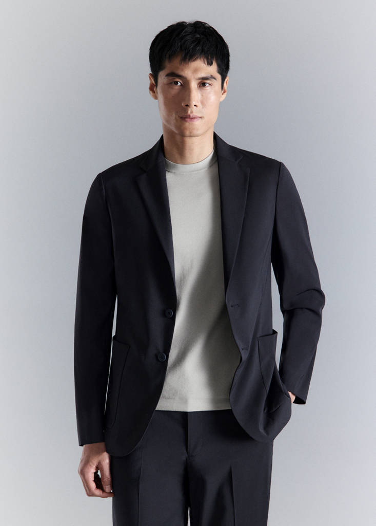 Slim fit technical jacket — Navy