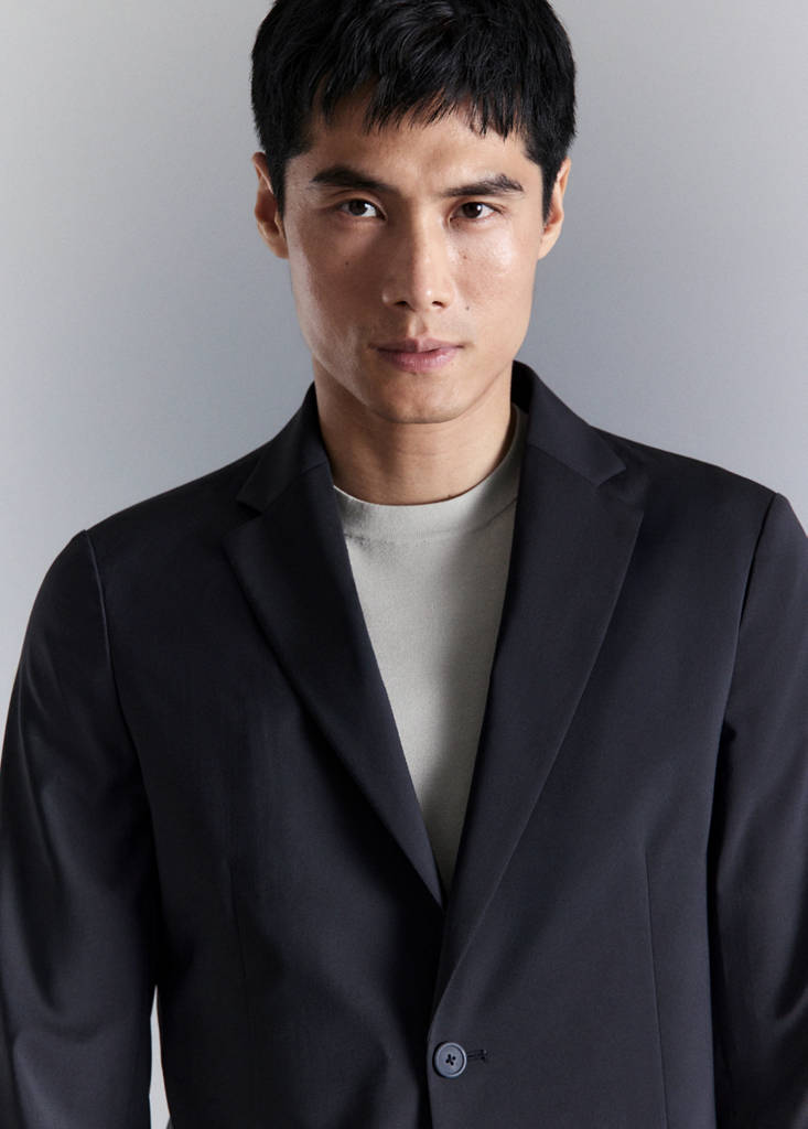 Slim fit technical jacket — Navy