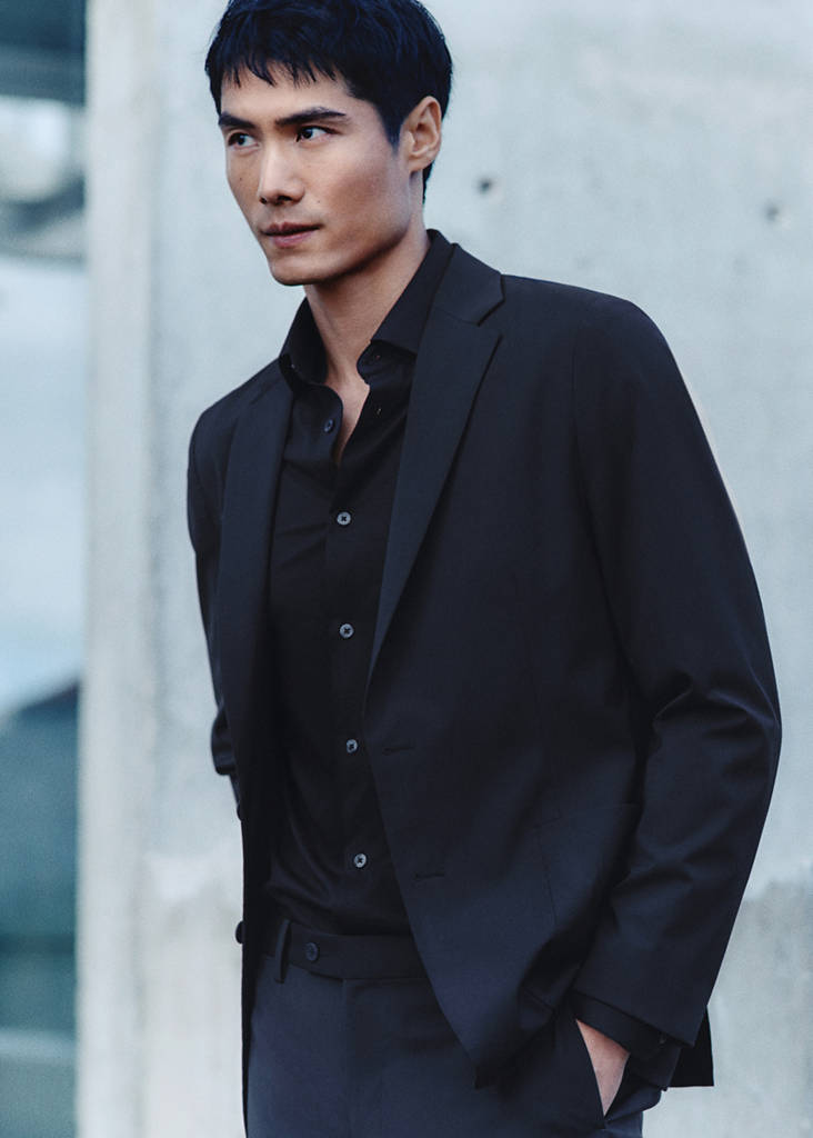 Slim fit technical jacket — Navy