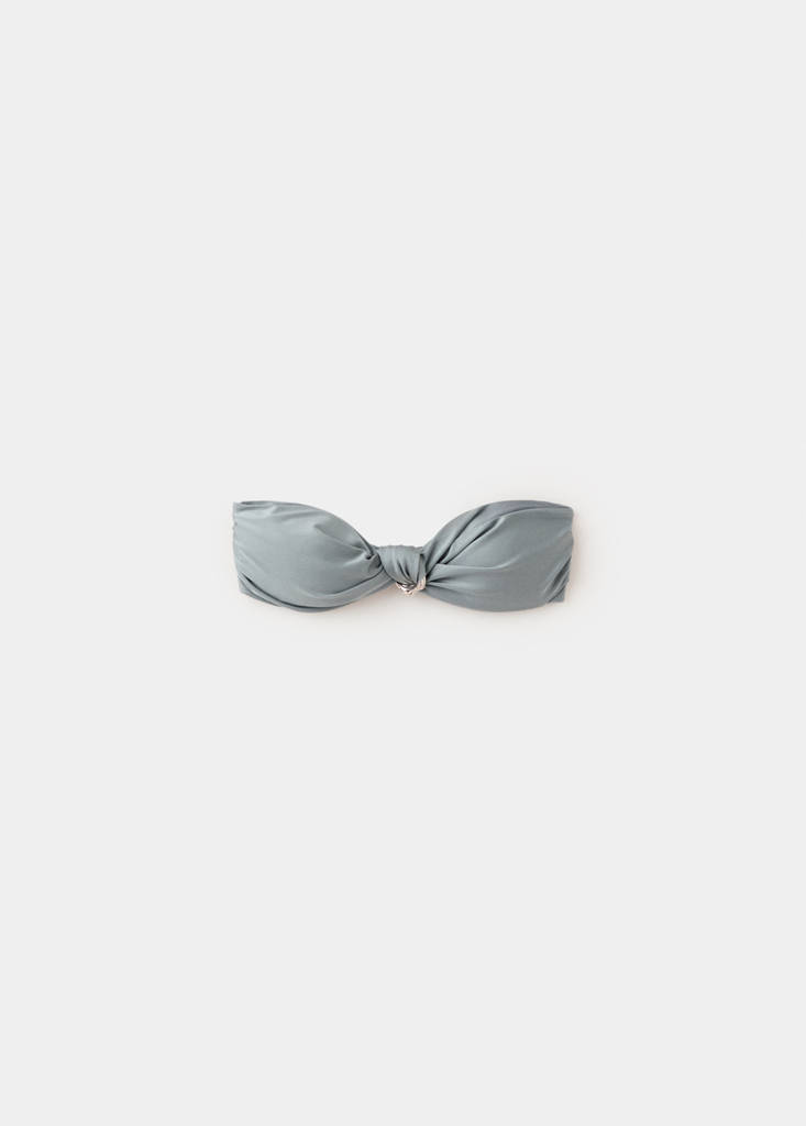 Metallic detail bandeau bikini top — Grey