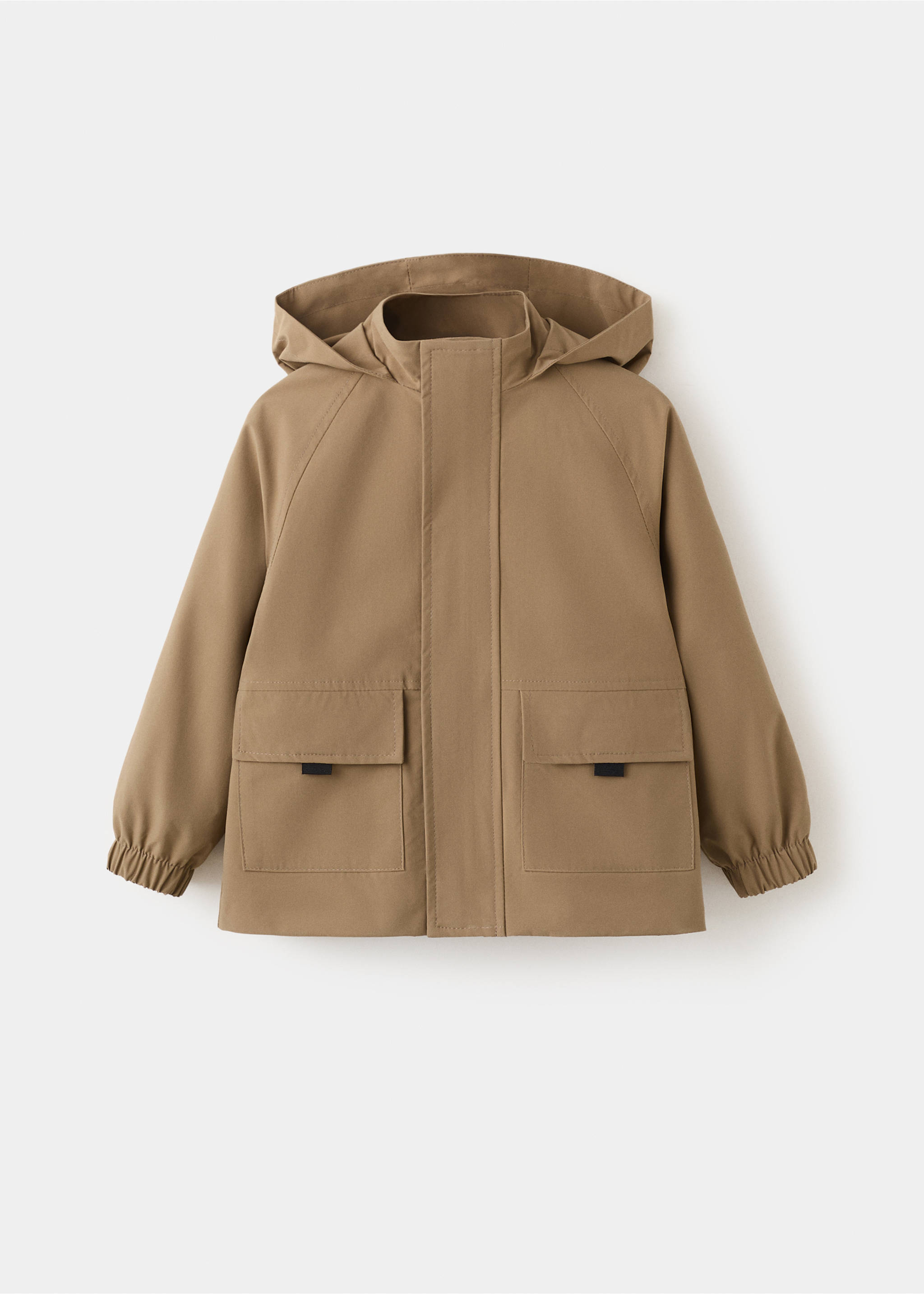 Hooded parka with pocket detailing - Article without model, Tobacco Brown. Ref: 27094421-00.