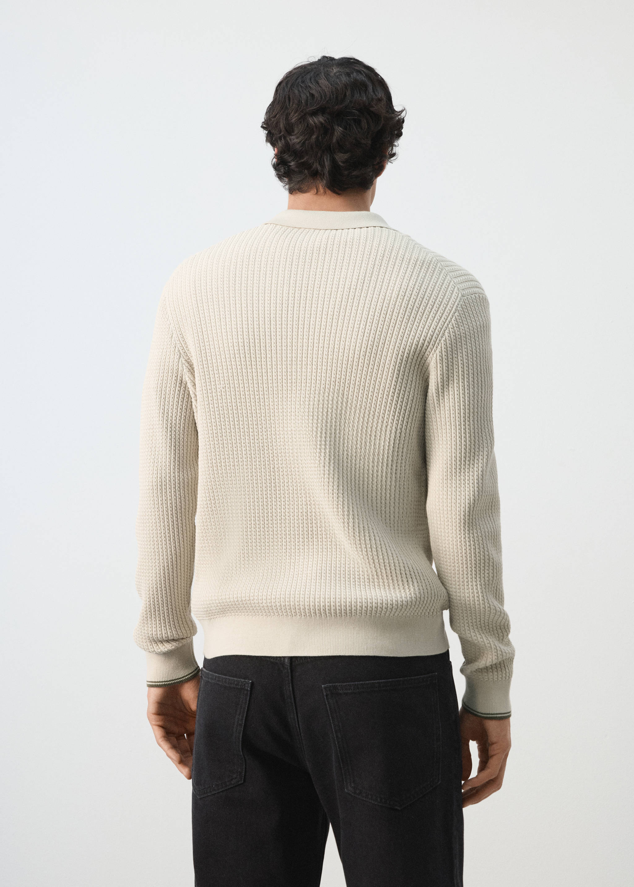 Jersey punto trenzado mezcla algodón - Reverso del artículo