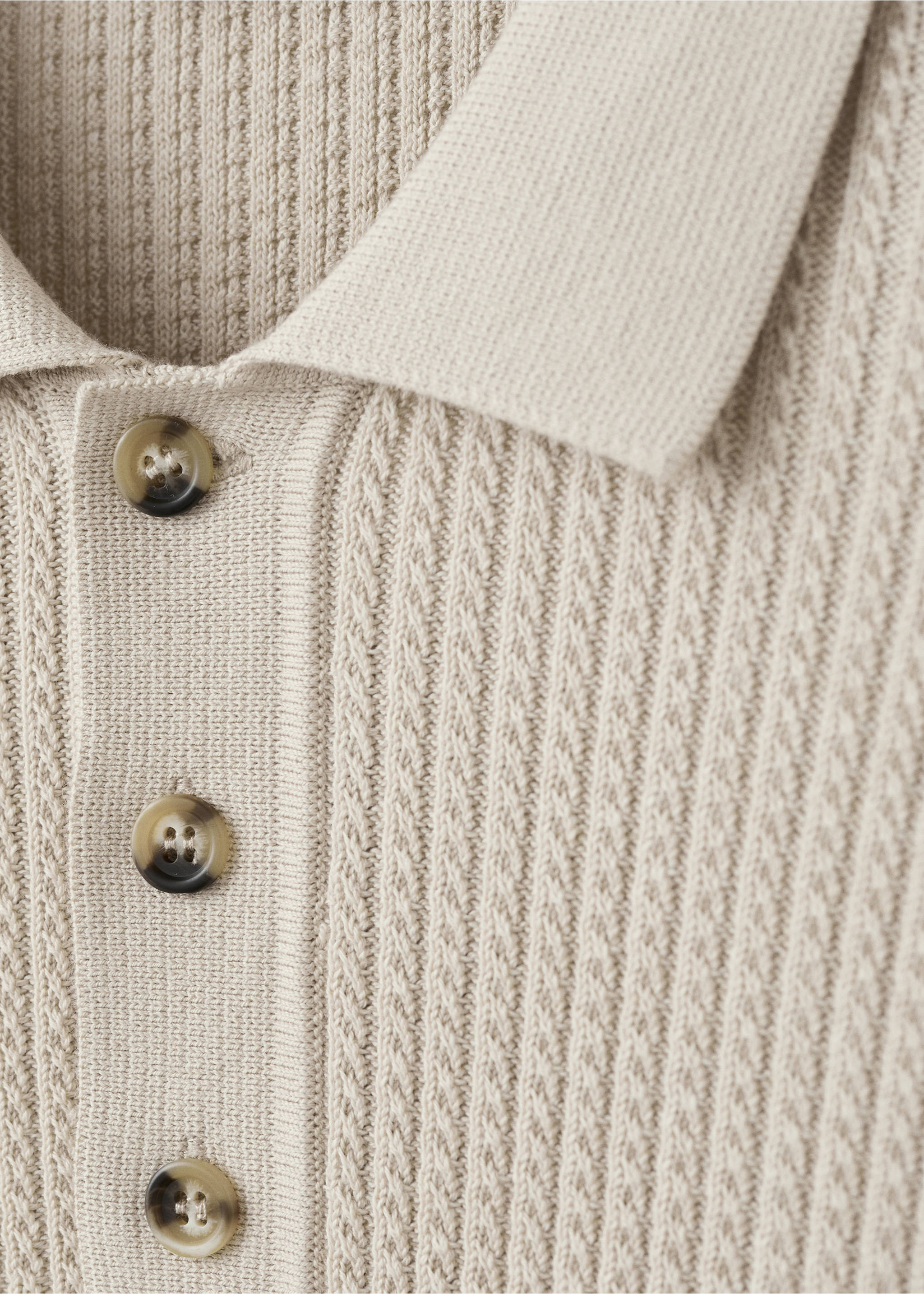 Jersey punto trenzado mezcla algodón - Detalle del artículo 8, Arena. Ref: 27094423-00.