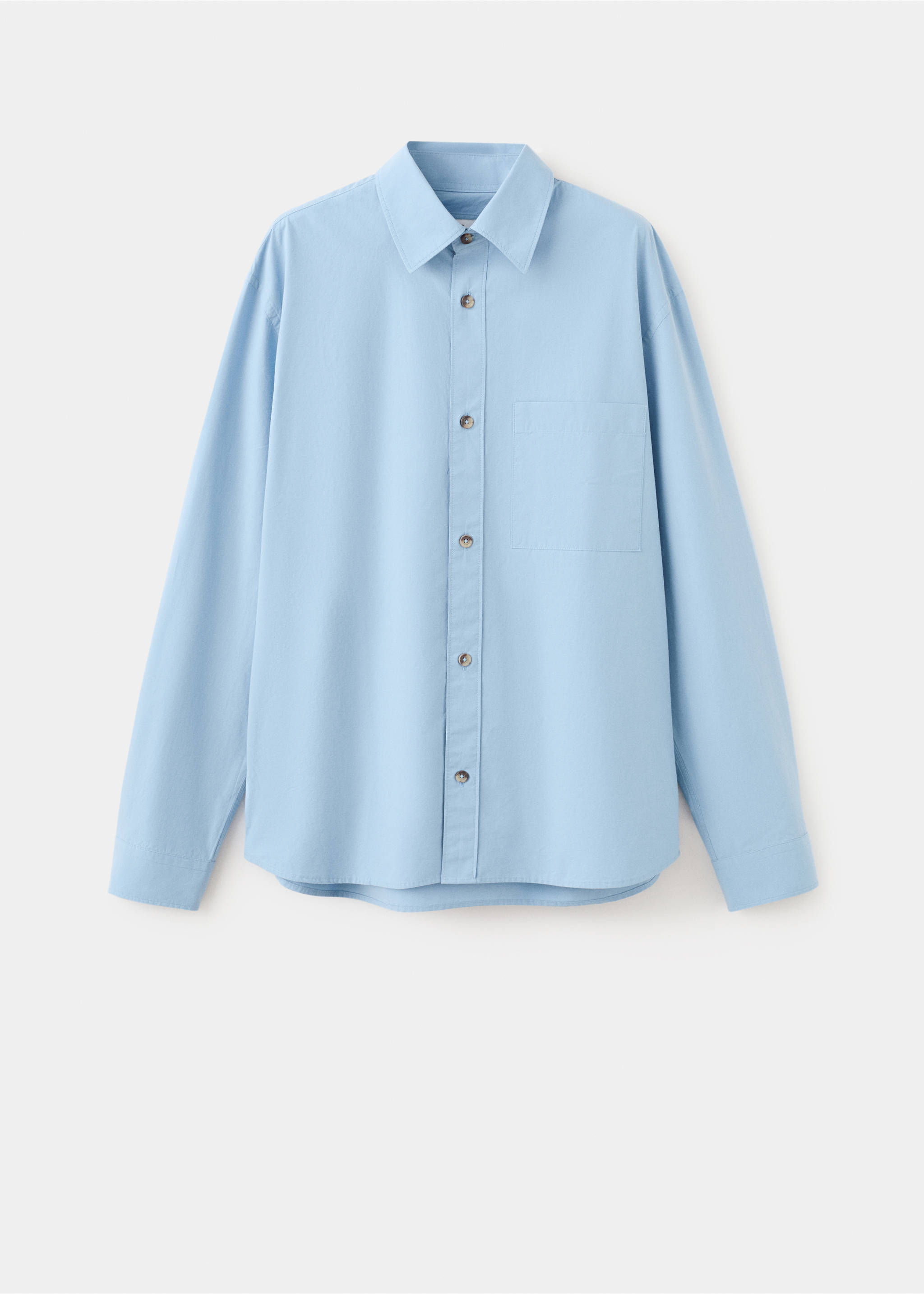 Camisa 100% algodón relaxed fit - Artículo sin modelo, Azul celeste. Ref: 27094424-00.